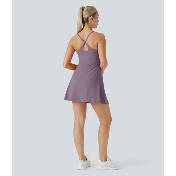 Halara SoftlyZero™ Plush Backless Active Dress Tulip Purple Size XS NEW/NWT! - Picture 3 of 13